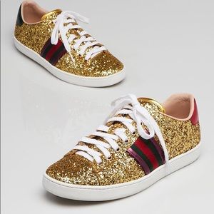 Authentic Gucci Glitter Ace Sneakers